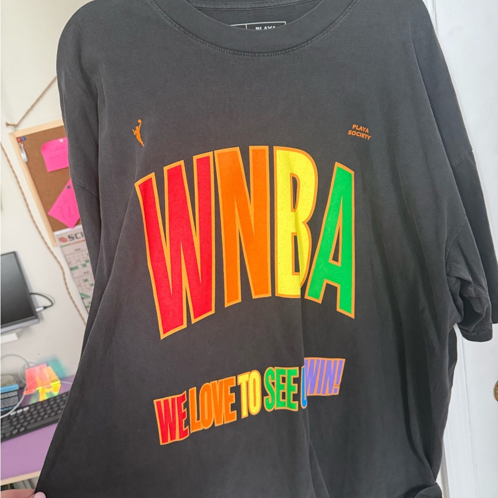 WNBA Black Short Sleeve Graphic Tee by Playa Society